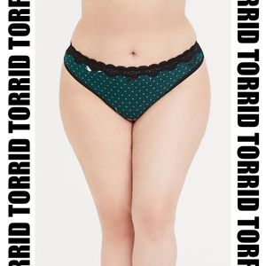 Torrid - Logo Green Polka Dot & Floral Thong NWT